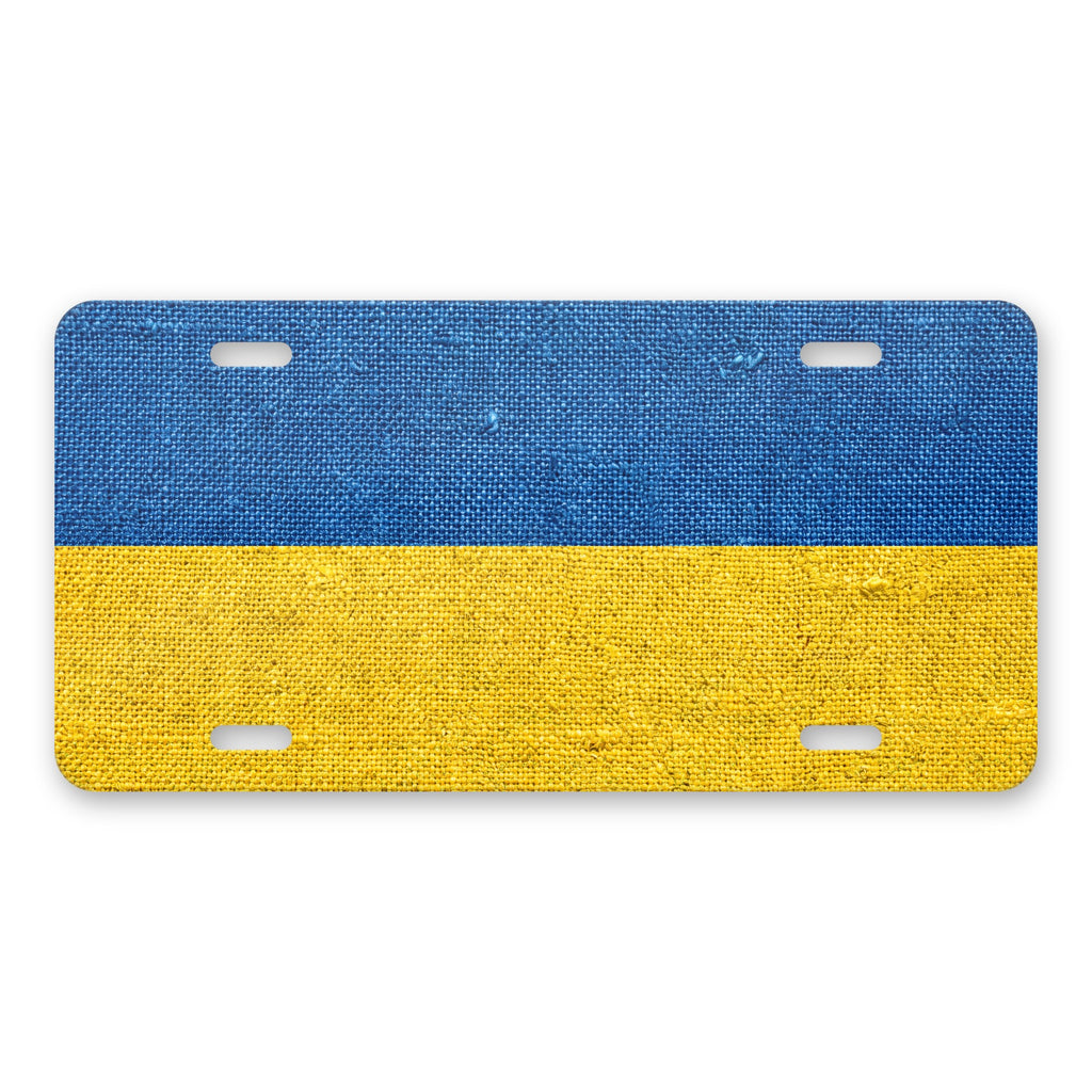 Ukraine Flag Pride aluminum front license plate