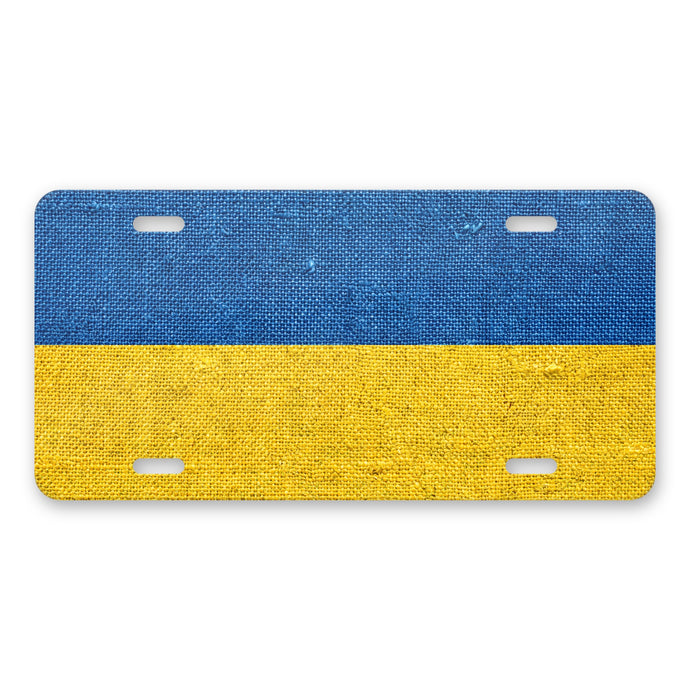 Ukraine Flag Pride aluminum front license plate