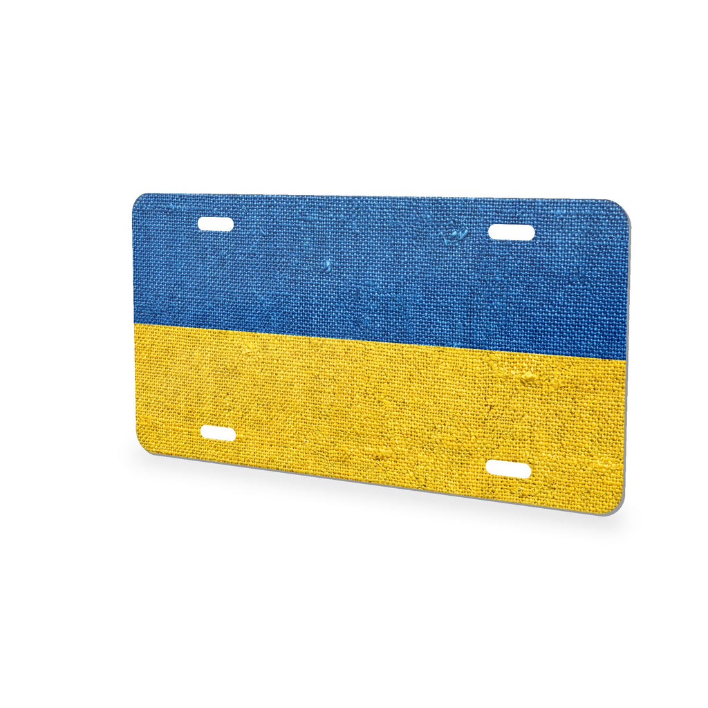 Ukraine Flag Pride aluminum front license plate