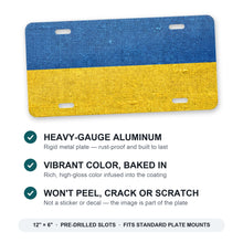 Ukraine Flag Pride aluminum front license plate