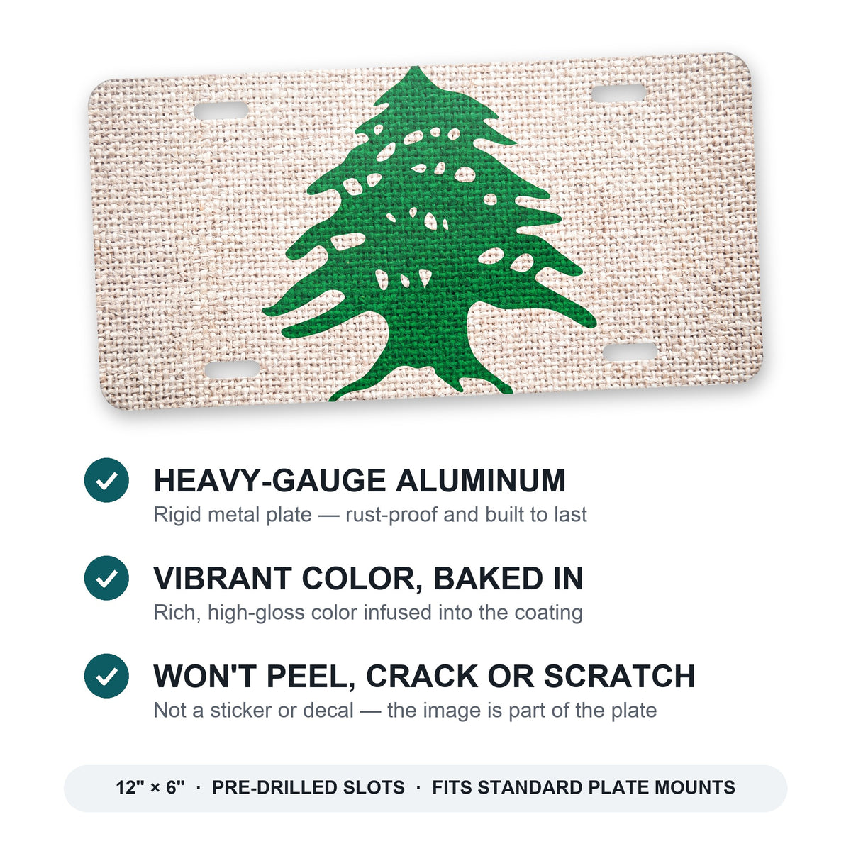 Lebanon Flag Pride aluminum front license plate