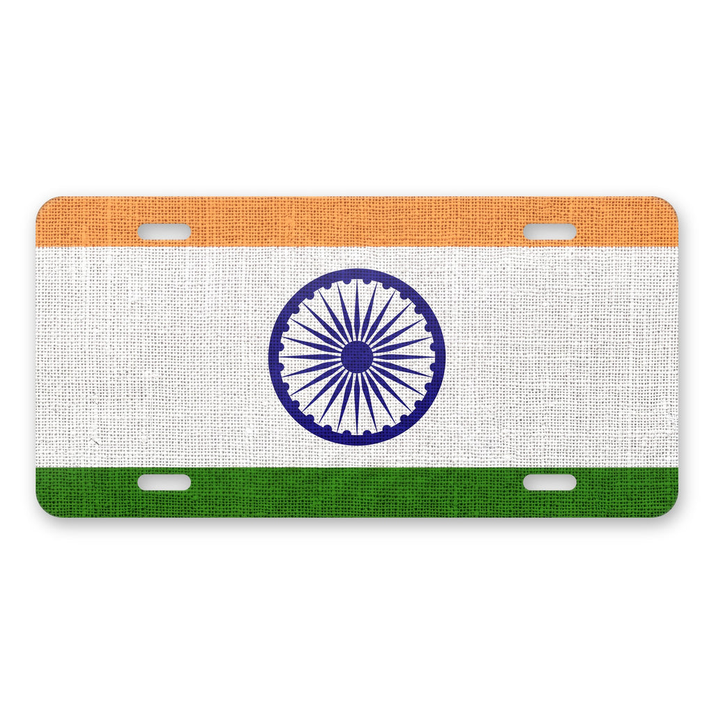 India Flag Pride aluminum front license plate