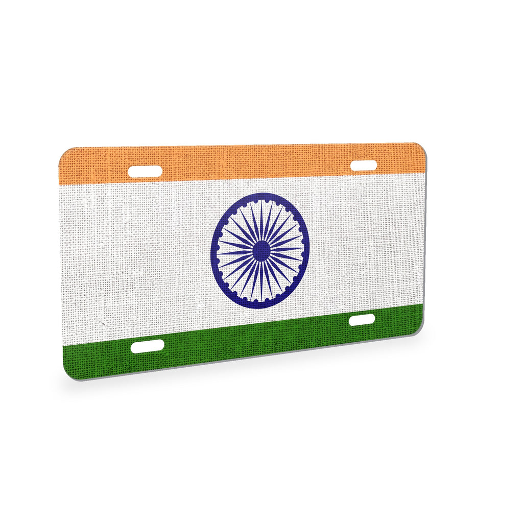 India Flag Pride aluminum front license plate