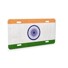 India Flag Pride aluminum front license plate