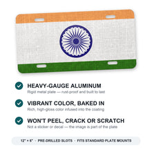 India Flag Pride aluminum front license plate