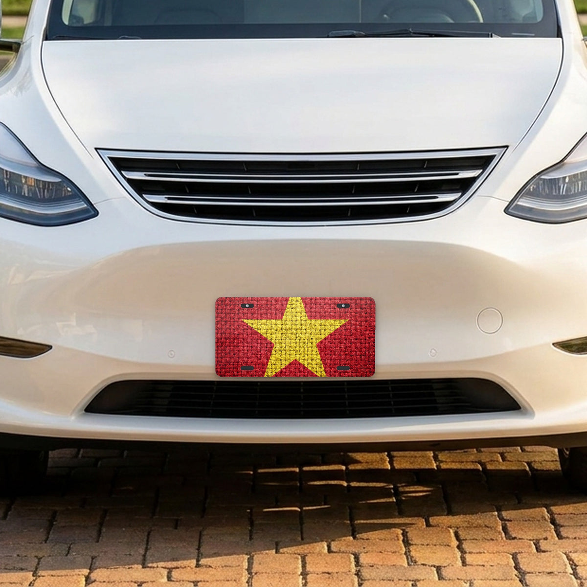 Vietnam Flag Pride aluminum front license plate