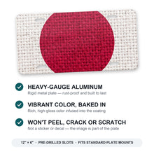 Japan Flag Pride aluminum front license plate