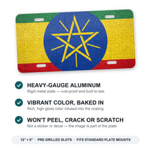 Ethiopia Flag Pride aluminum front license plate