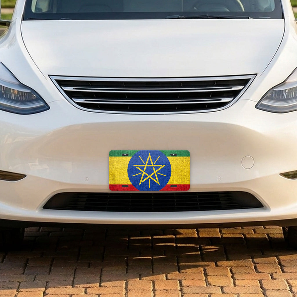 Ethiopia Flag Pride aluminum front license plate