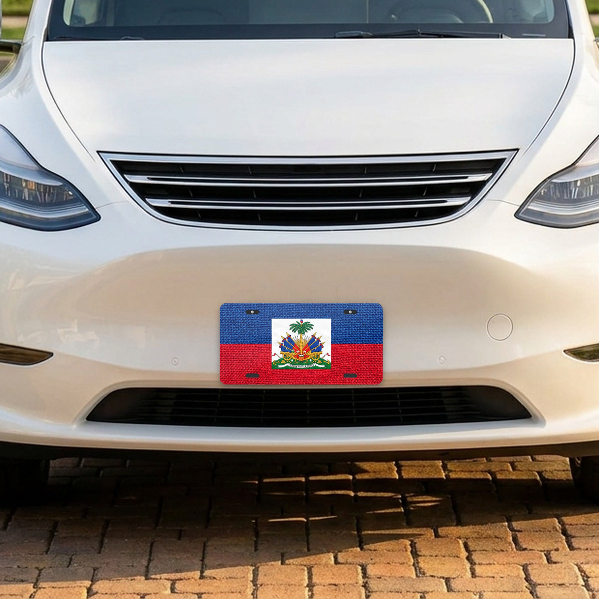 Haiti Flag Pride aluminum front license plate
