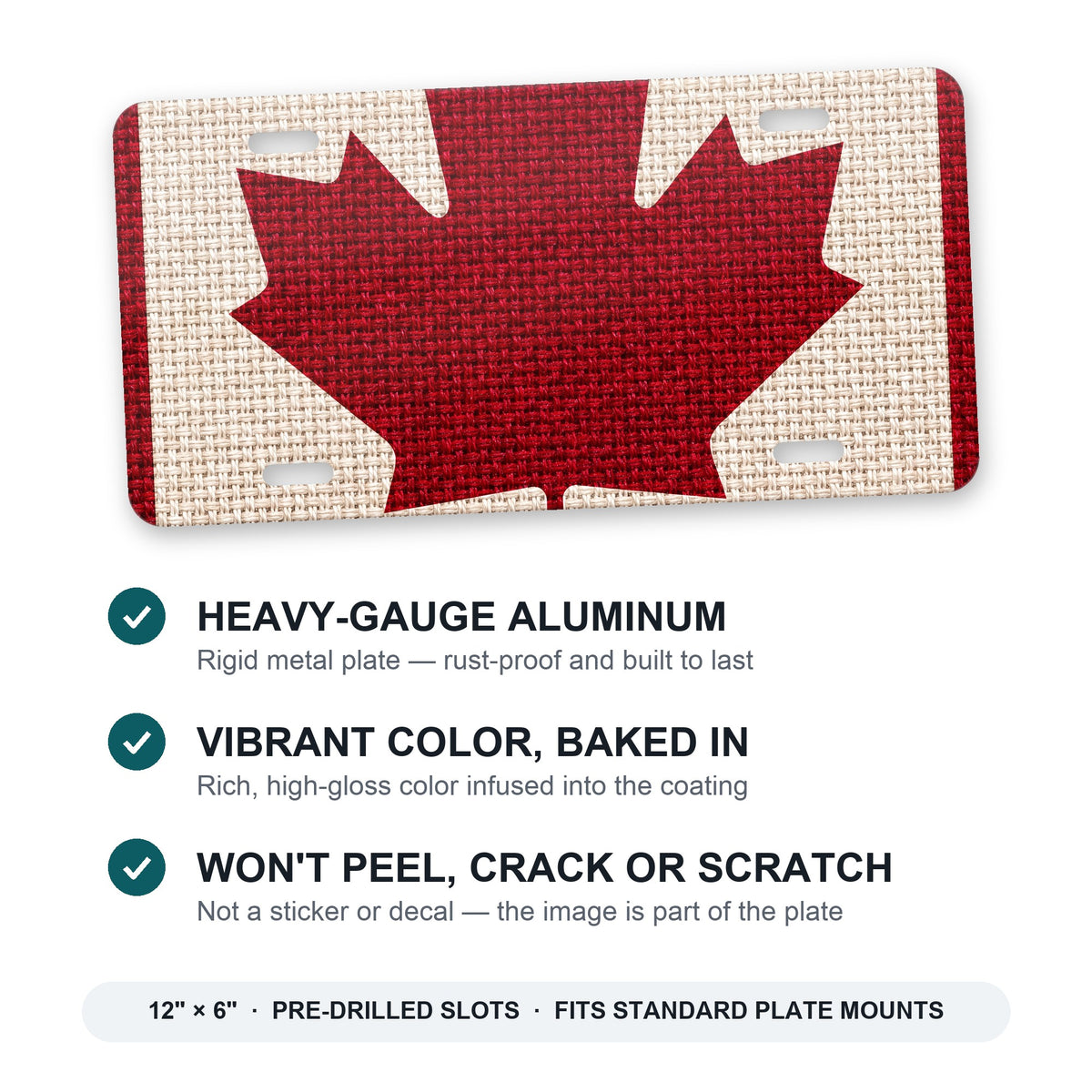Canada Flag Pride aluminum front license plate