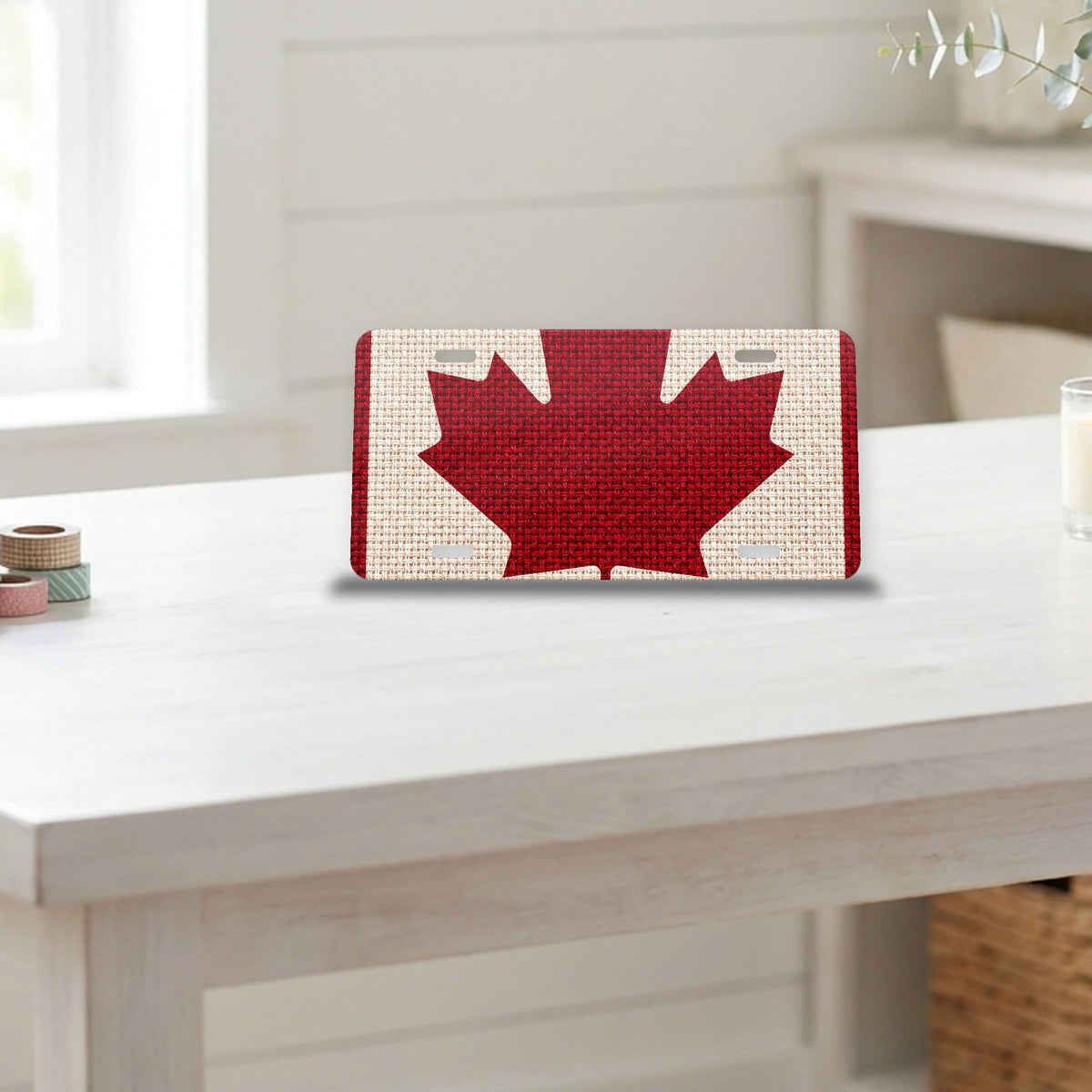 Canada Flag Pride aluminum front license plate