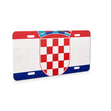 Croatia Flag Pride aluminum front license plate