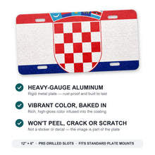 Croatia Flag Pride aluminum front license plate