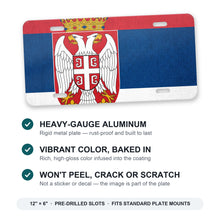 Serbia Flag Pride aluminum front license plate