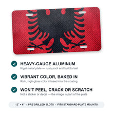 Albania Flag Pride aluminum front license plate