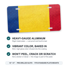 Romania Flag Pride aluminum front license plate