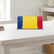 Romania Flag Pride aluminum front license plate