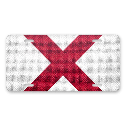 Alabama State Flag aluminum front license plate