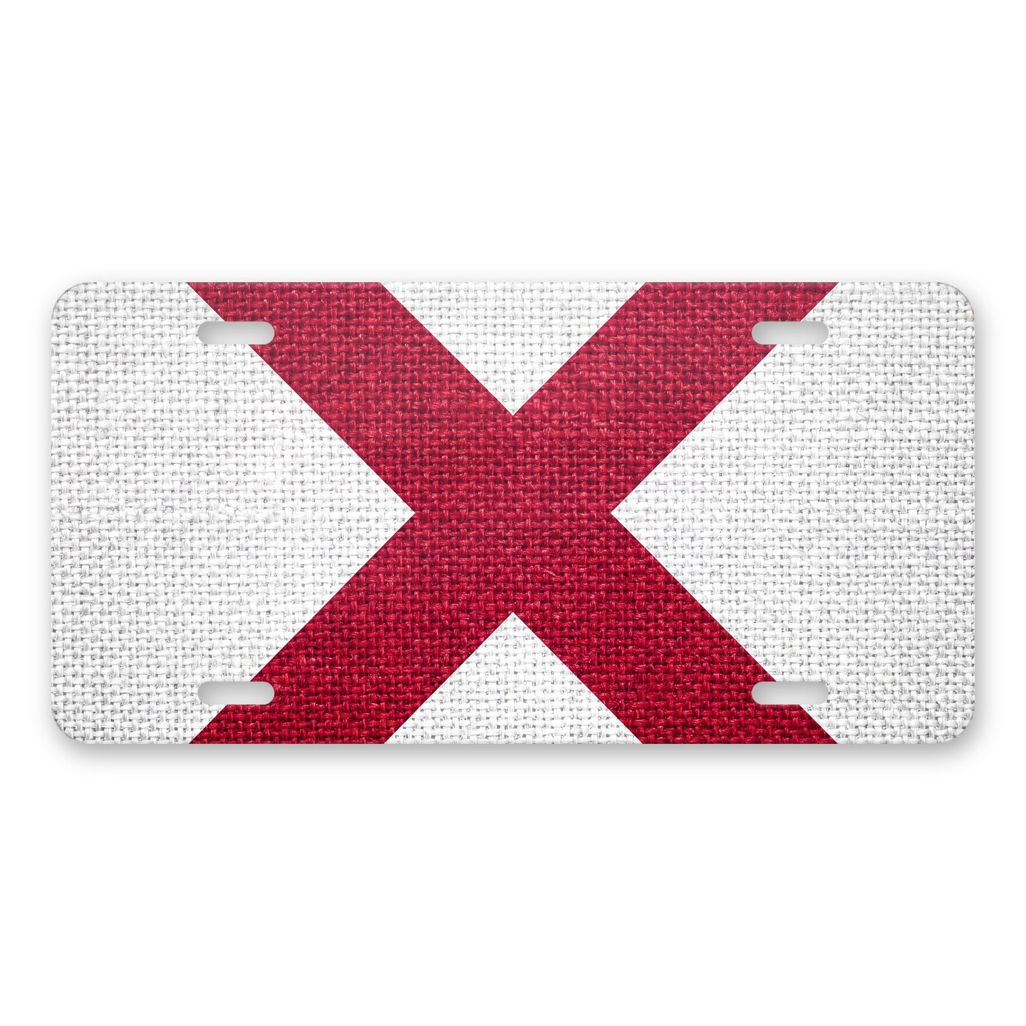 Alabama State Flag aluminum front license plate