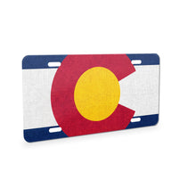 Colorado State Flag aluminum front license plate