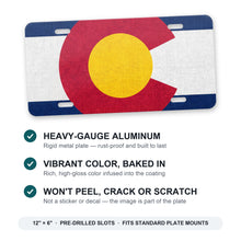 Colorado State Flag aluminum front license plate