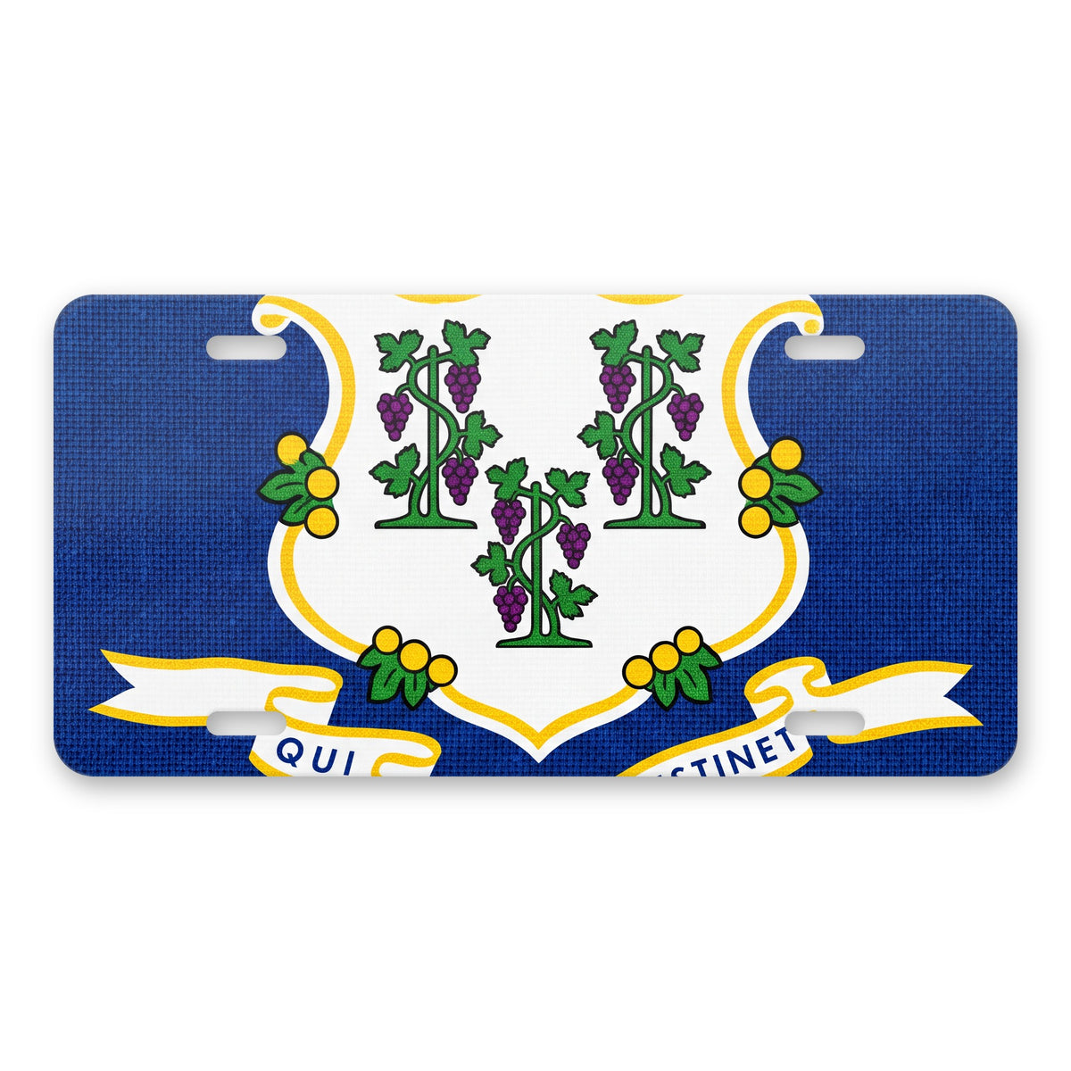 Connecticut State Flag aluminum front license plate