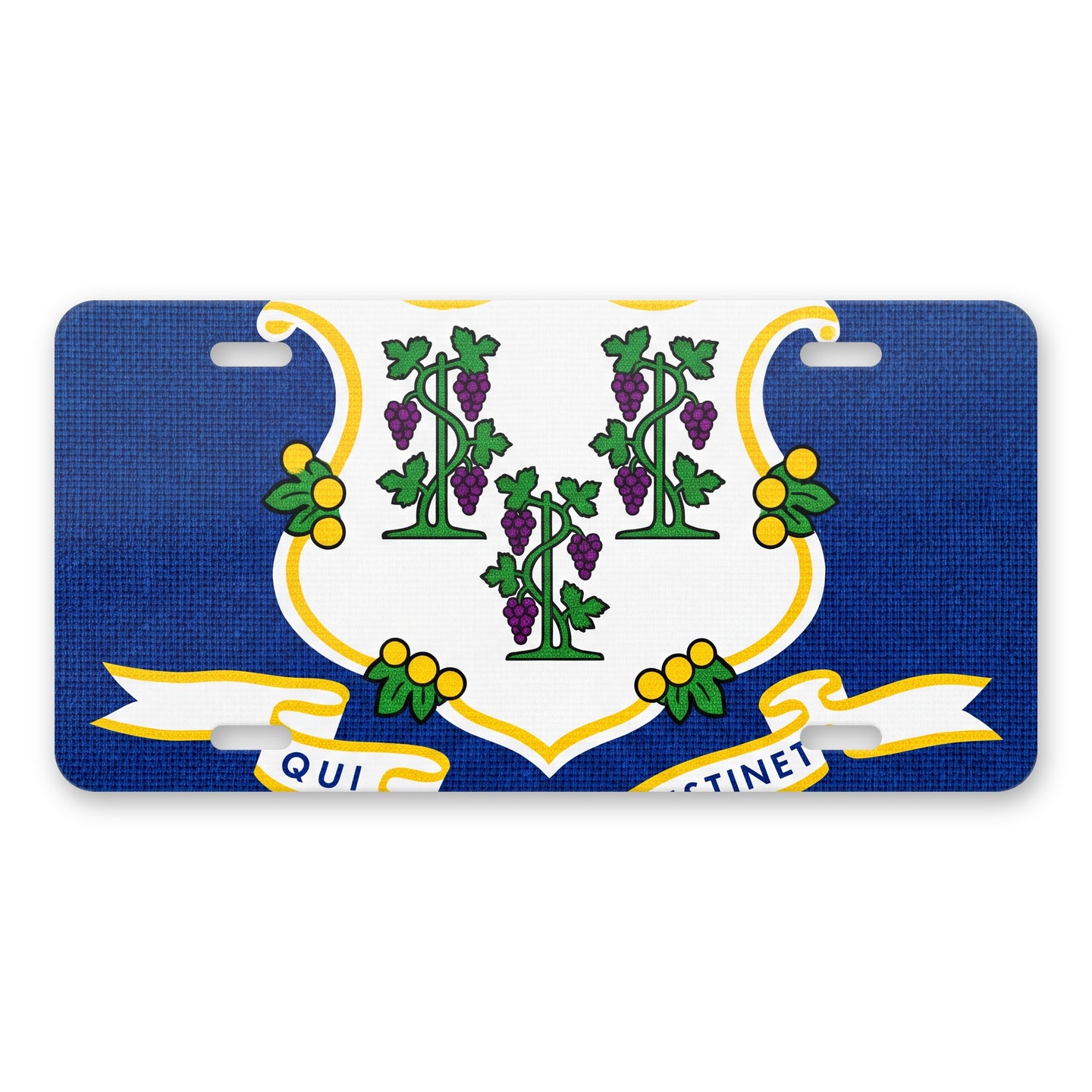 Connecticut State Flag aluminum front license plate