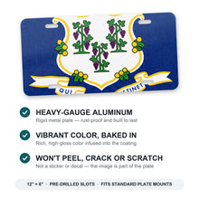 Connecticut State Flag aluminum front license plate