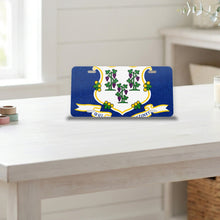 Connecticut State Flag aluminum front license plate