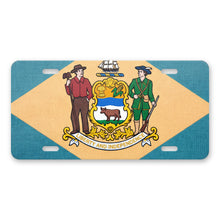 Delaware State Flag aluminum front license plate