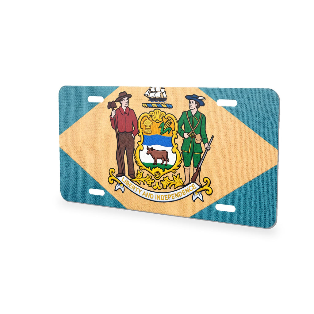 Delaware State Flag aluminum front license plate