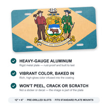 Delaware State Flag aluminum front license plate
