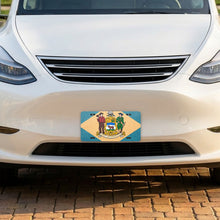 Delaware State Flag aluminum front license plate
