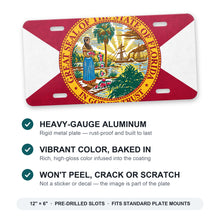 Florida State Flag aluminum front license plate