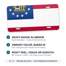 Georgia State Flag aluminum front license plate