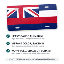 Hawaii State Flag aluminum front license plate
