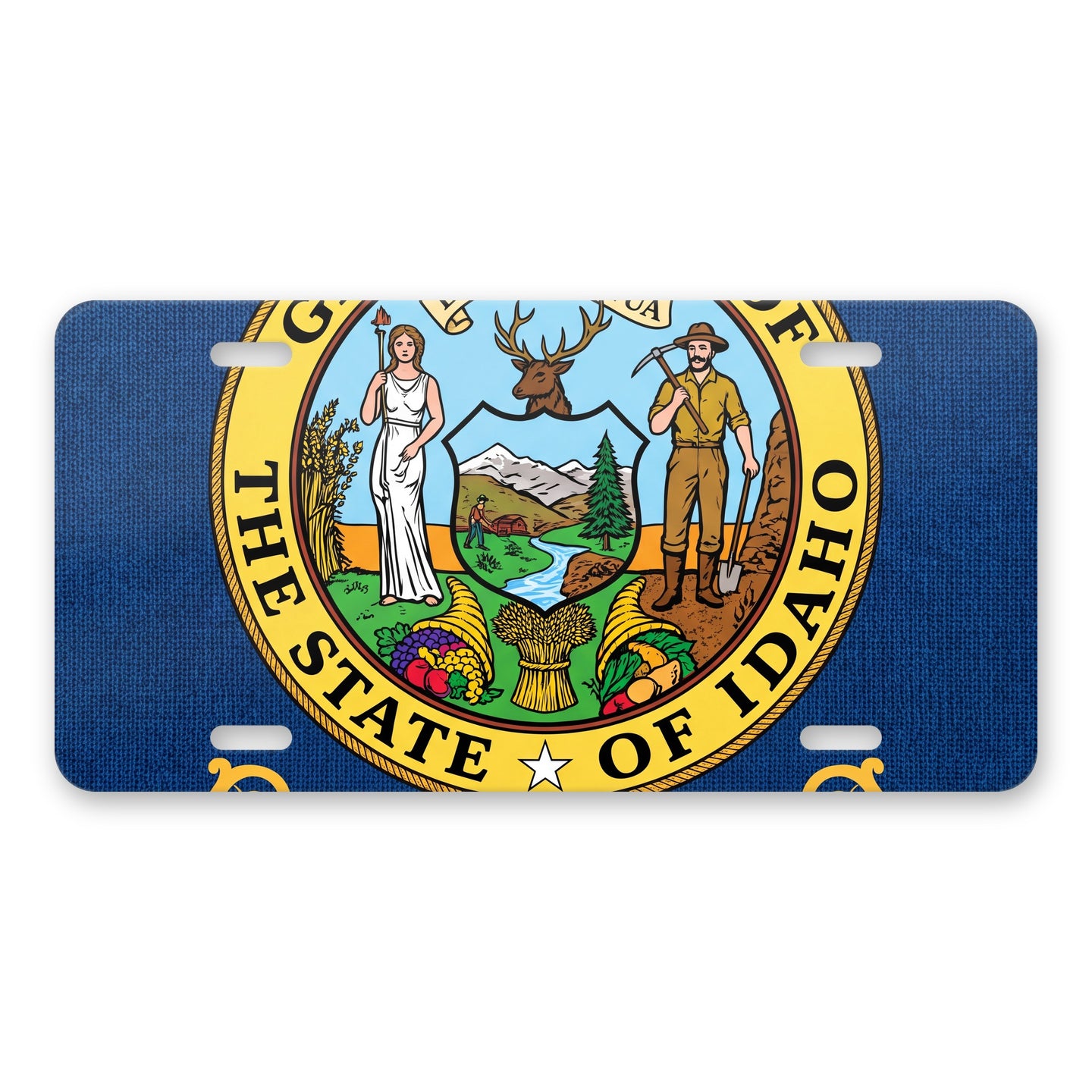 Idaho State Flag aluminum front license plate