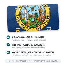 Idaho State Flag aluminum front license plate