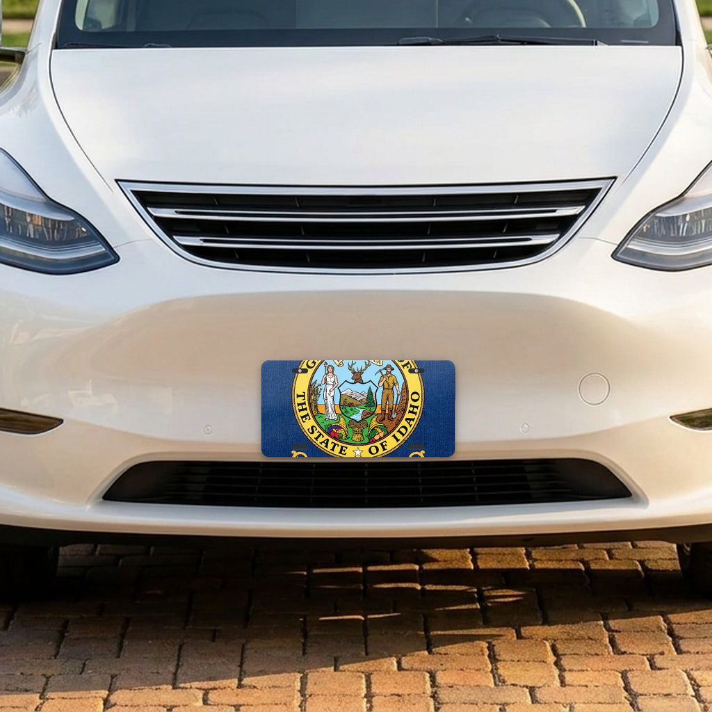Idaho State Flag aluminum front license plate