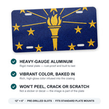 Indiana State Flag aluminum front license plate