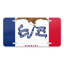 Iowa State Flag aluminum front license plate