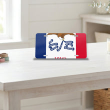 Iowa State Flag aluminum front license plate