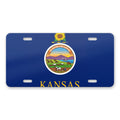 Kansas State Flag aluminum front license plate