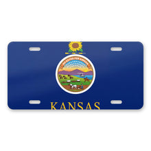 Kansas State Flag aluminum front license plate