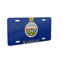 Kansas State Flag aluminum front license plate