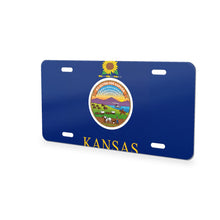 Kansas State Flag aluminum front license plate