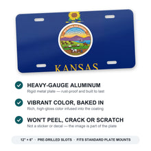 Kansas State Flag aluminum front license plate