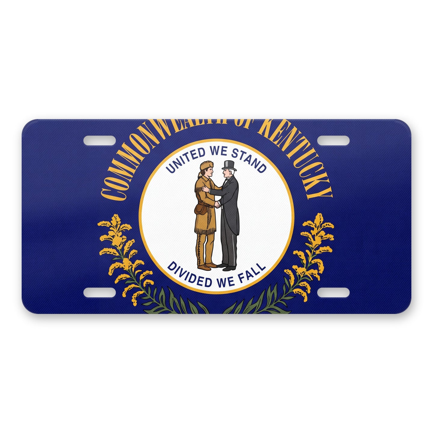 Kentucky State Flag aluminum front license plate