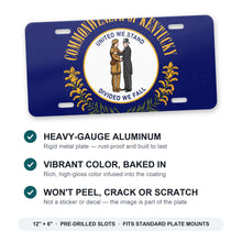 Kentucky State Flag aluminum front license plate